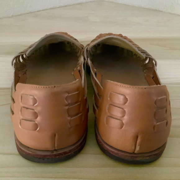 Women’s Nisolo Huarache Almond Leather Woven Slip-On Flat Sandals - Picture 3 of 4